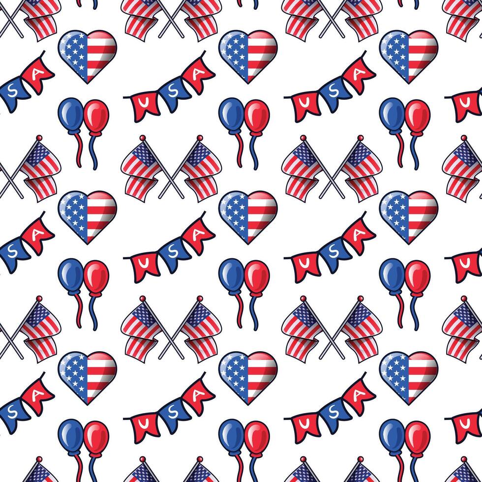 Seamless pattern for USA Independence Day Background vector