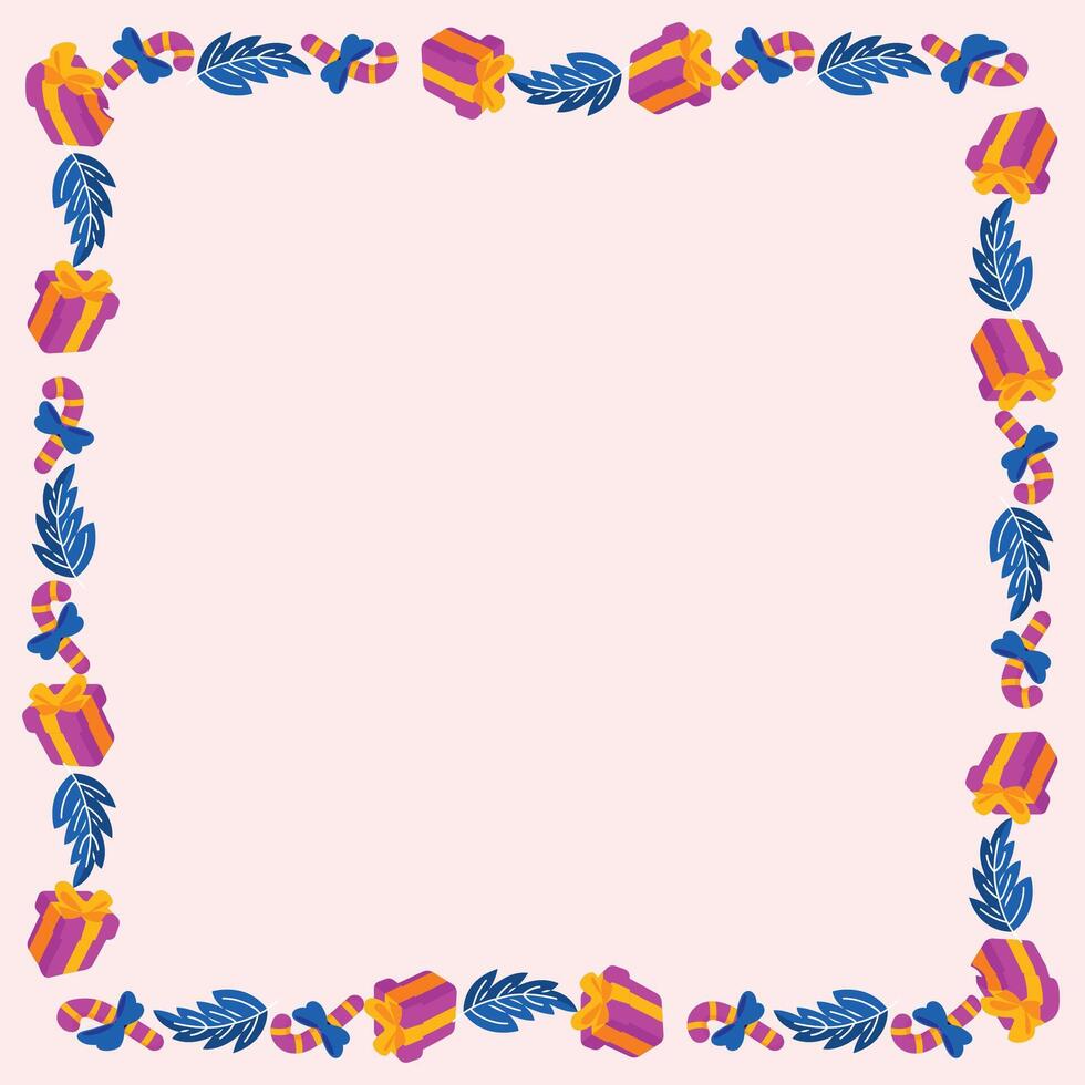 Frame template for christmas season celebration, christmas wreath concept vector