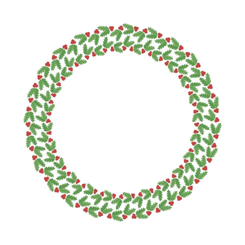 Frame template for christmas season celebration, christmas wreath concept vector