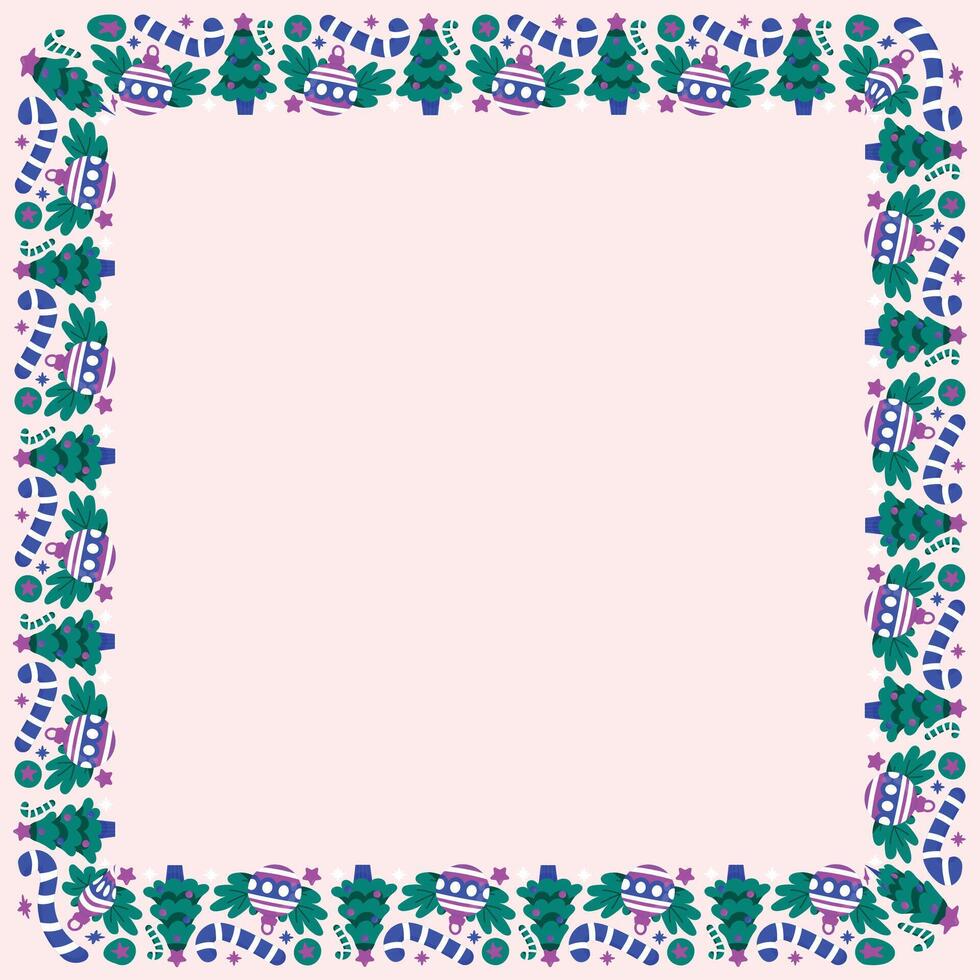 Frame template for christmas season celebration, christmas wreath concept vector