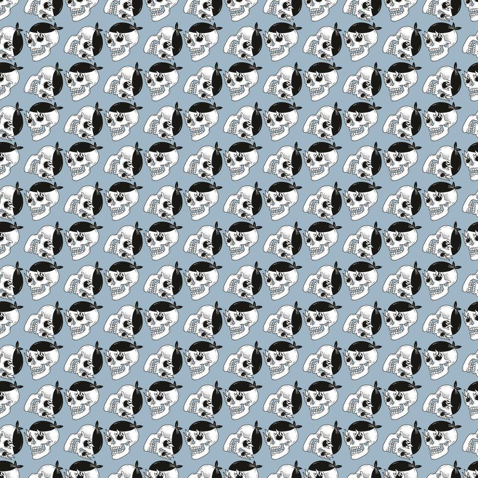 Smoking Skulls Seamless Pattern Design vector