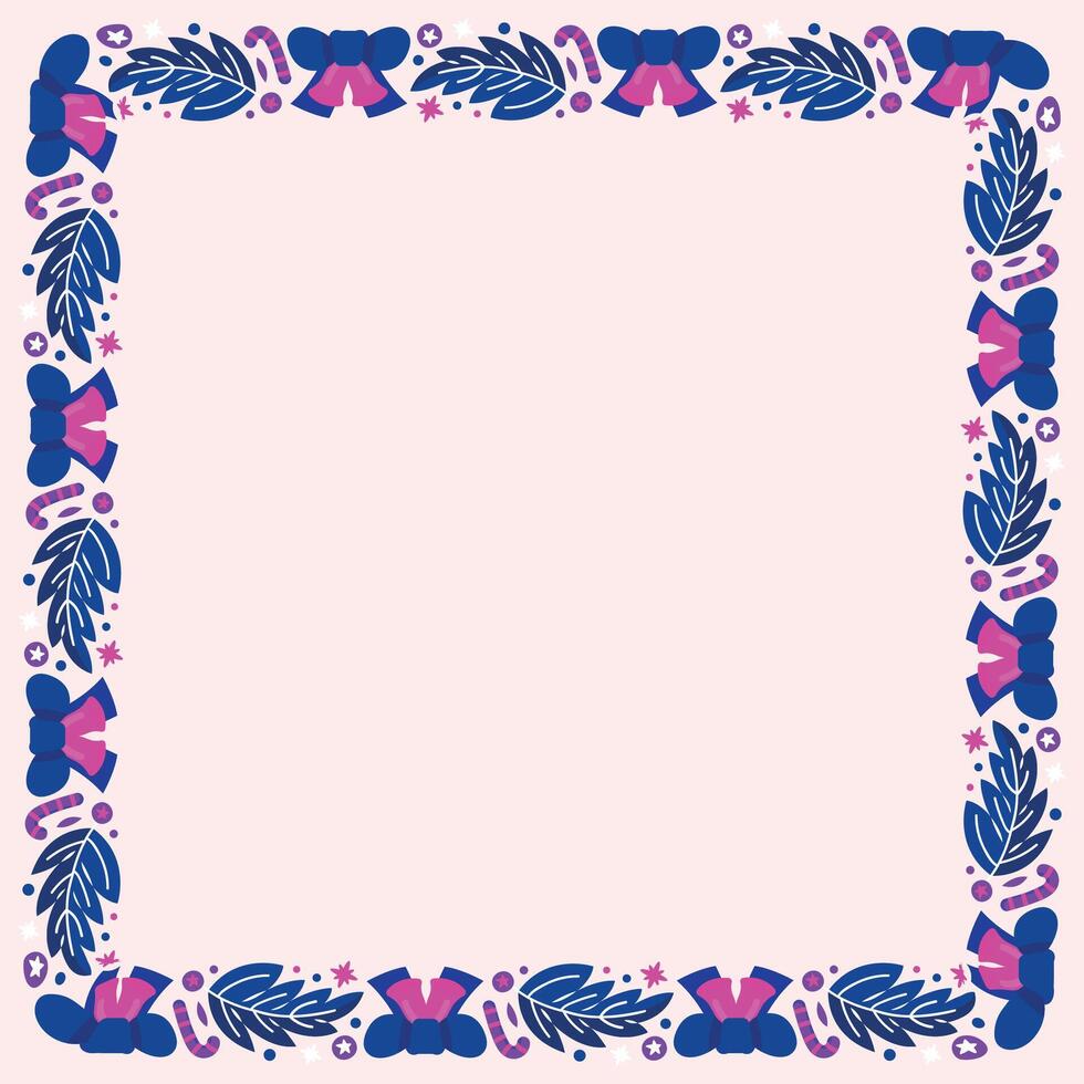 Frame template for christmas season celebration, christmas wreath concept vector