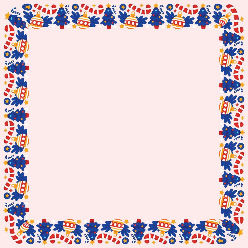Frame template for christmas season celebration, christmas wreath concept vector