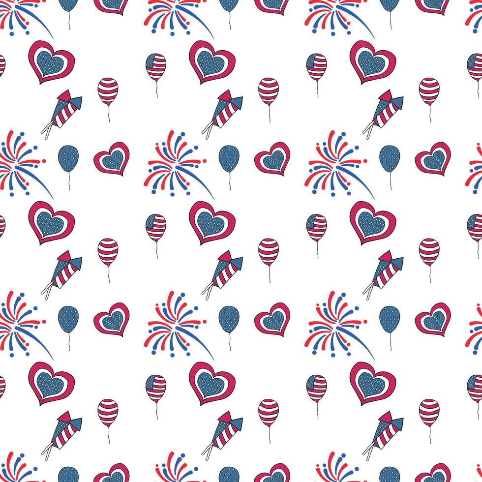 Seamless pattern with festive attributes vector