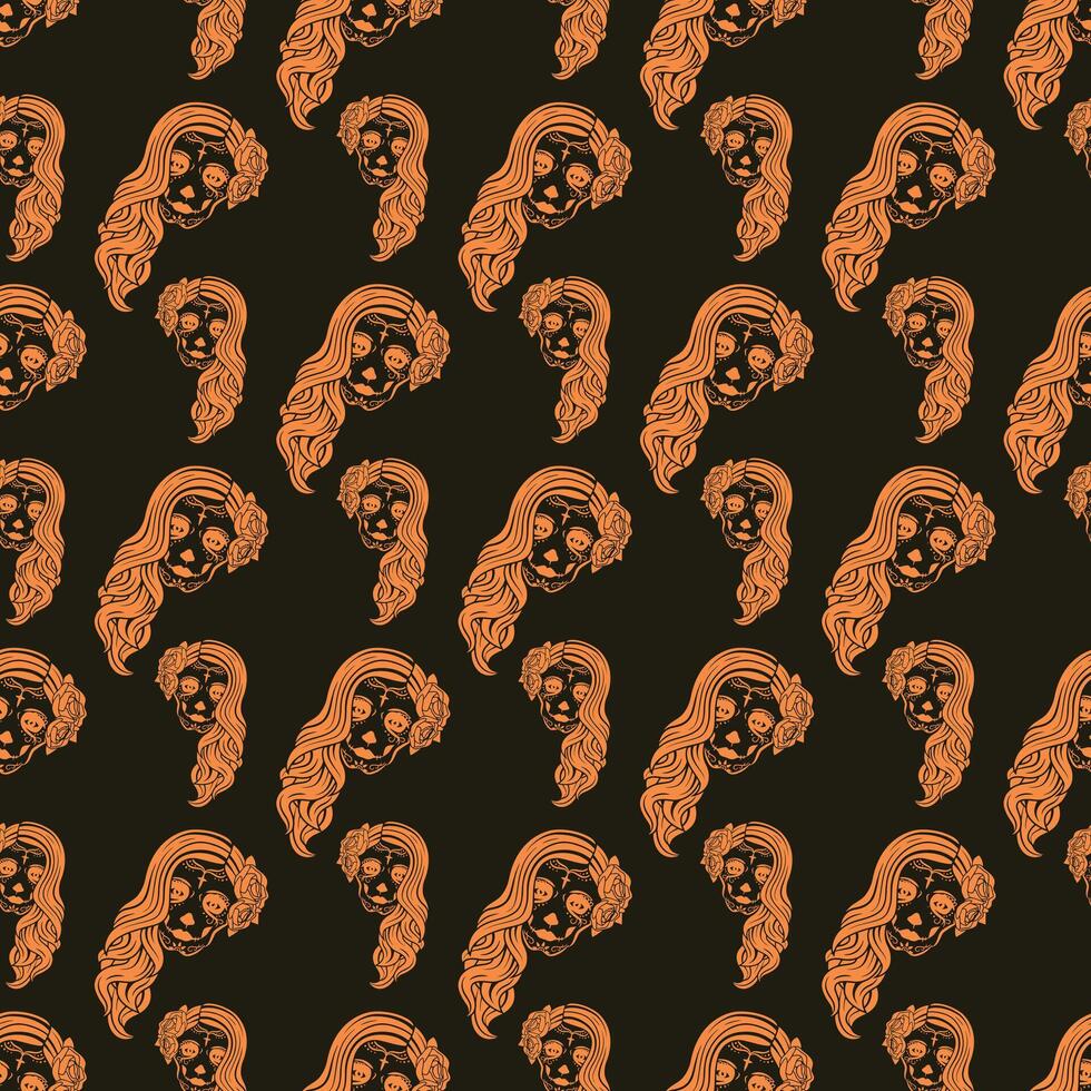 Skull Vision Seamless Pattern Design vector