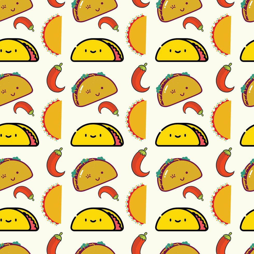Taco Tuesday Seamless Pattern Design vector