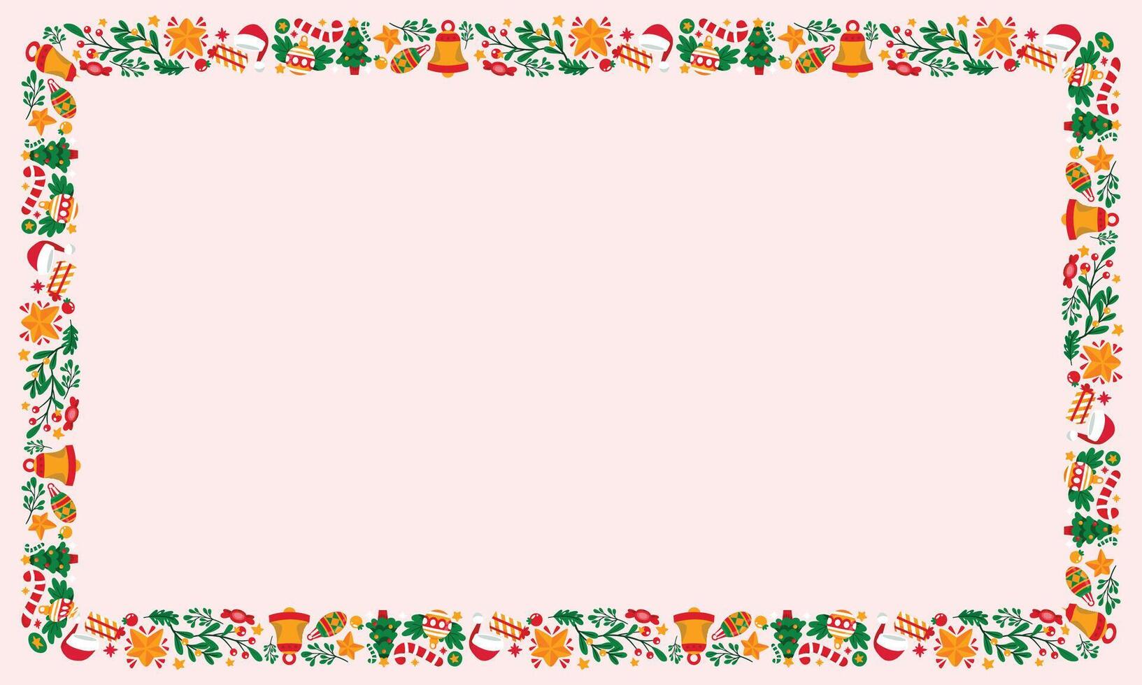 Frame template for christmas season celebration, christmas wreath concept vector
