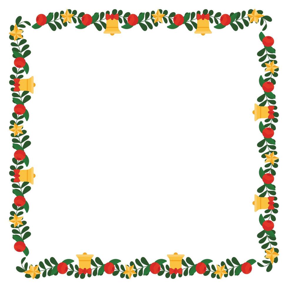 Frame template for christmas season celebration, christmas wreath concept vector