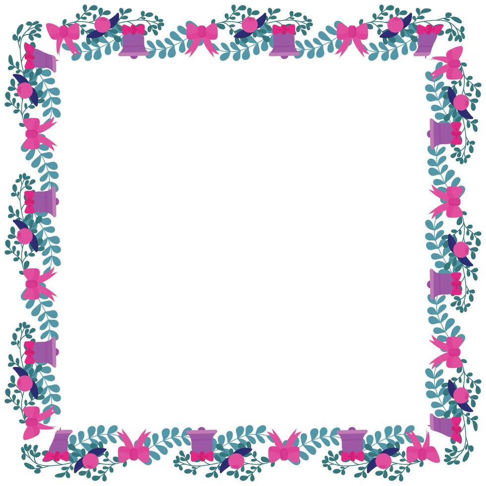 Frame template for christmas season celebration, christmas wreath concept vector