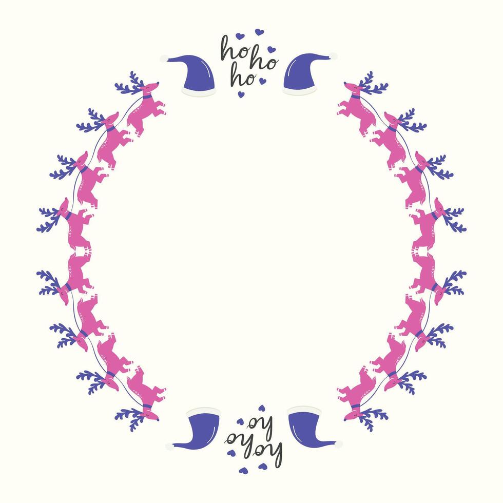 Frame template for christmas season celebration, christmas wreath concept vector