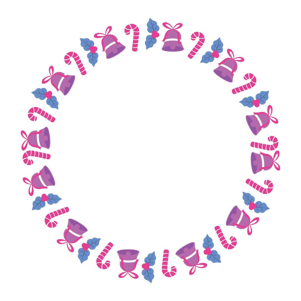 Frame template for christmas season celebration, christmas wreath concept vector