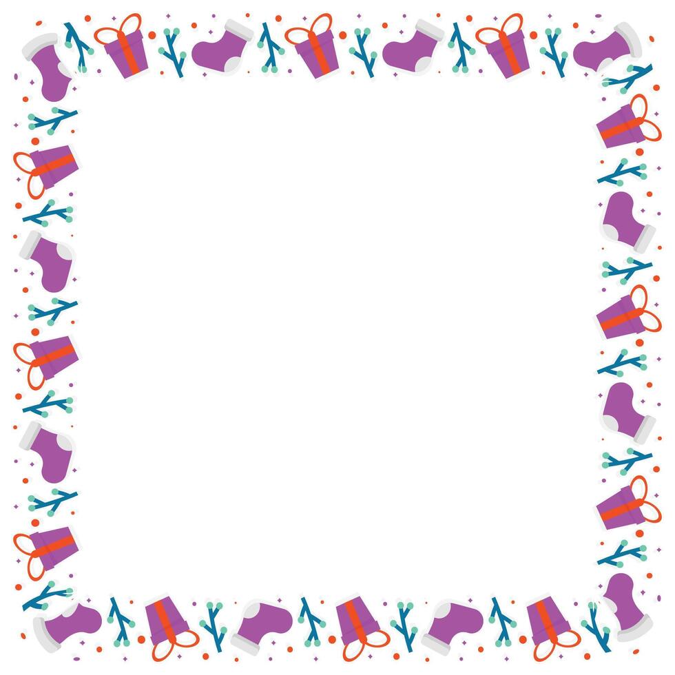 Frame template for christmas season celebration, christmas wreath concept vector