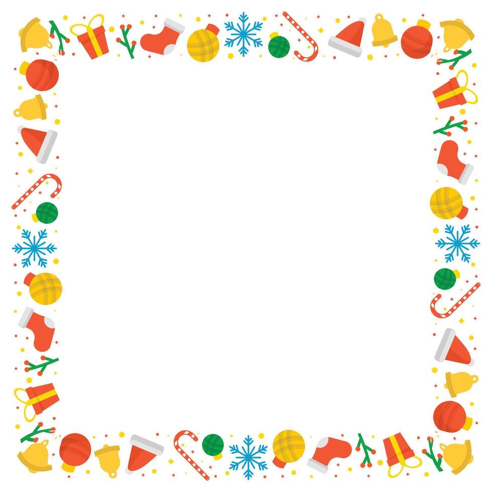 Frame template for christmas season celebration, christmas wreath concept vector