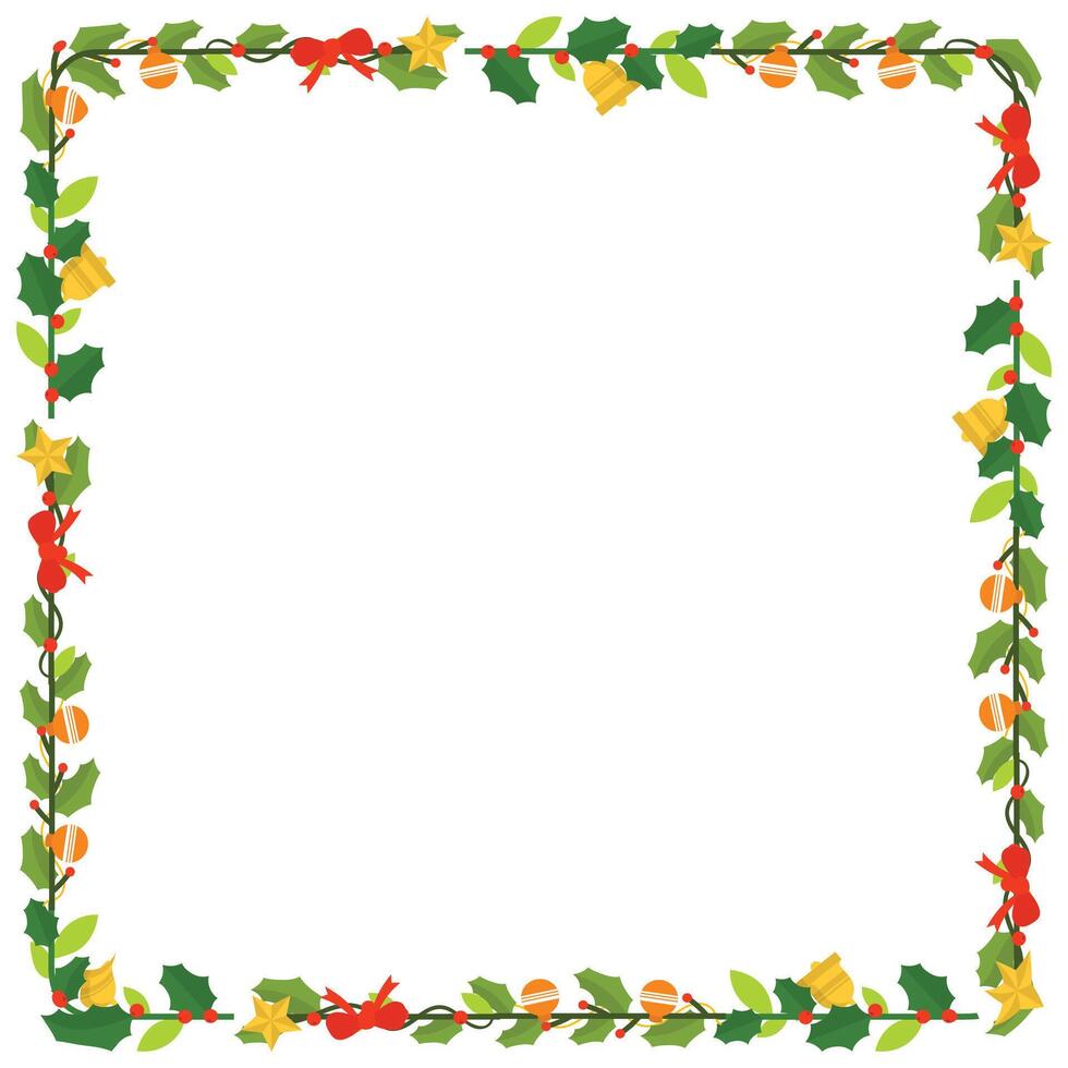 Frame template for christmas season celebration, christmas wreath concept vector