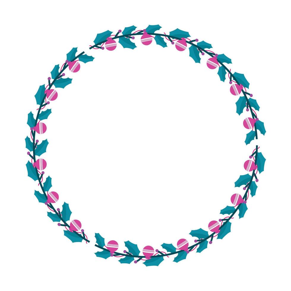 Frame template for christmas season celebration, christmas wreath concept vector