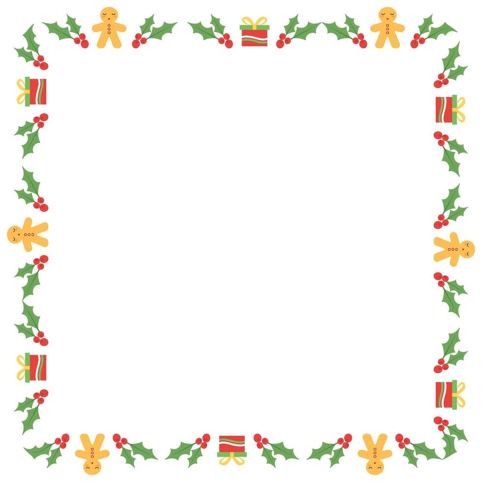 Frame template for christmas season celebration, christmas wreath concept vector
