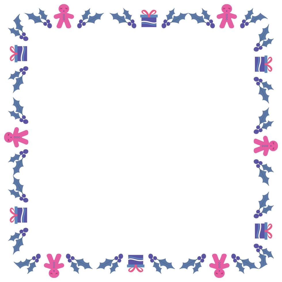 Frame template for christmas season celebration, christmas wreath concept vector