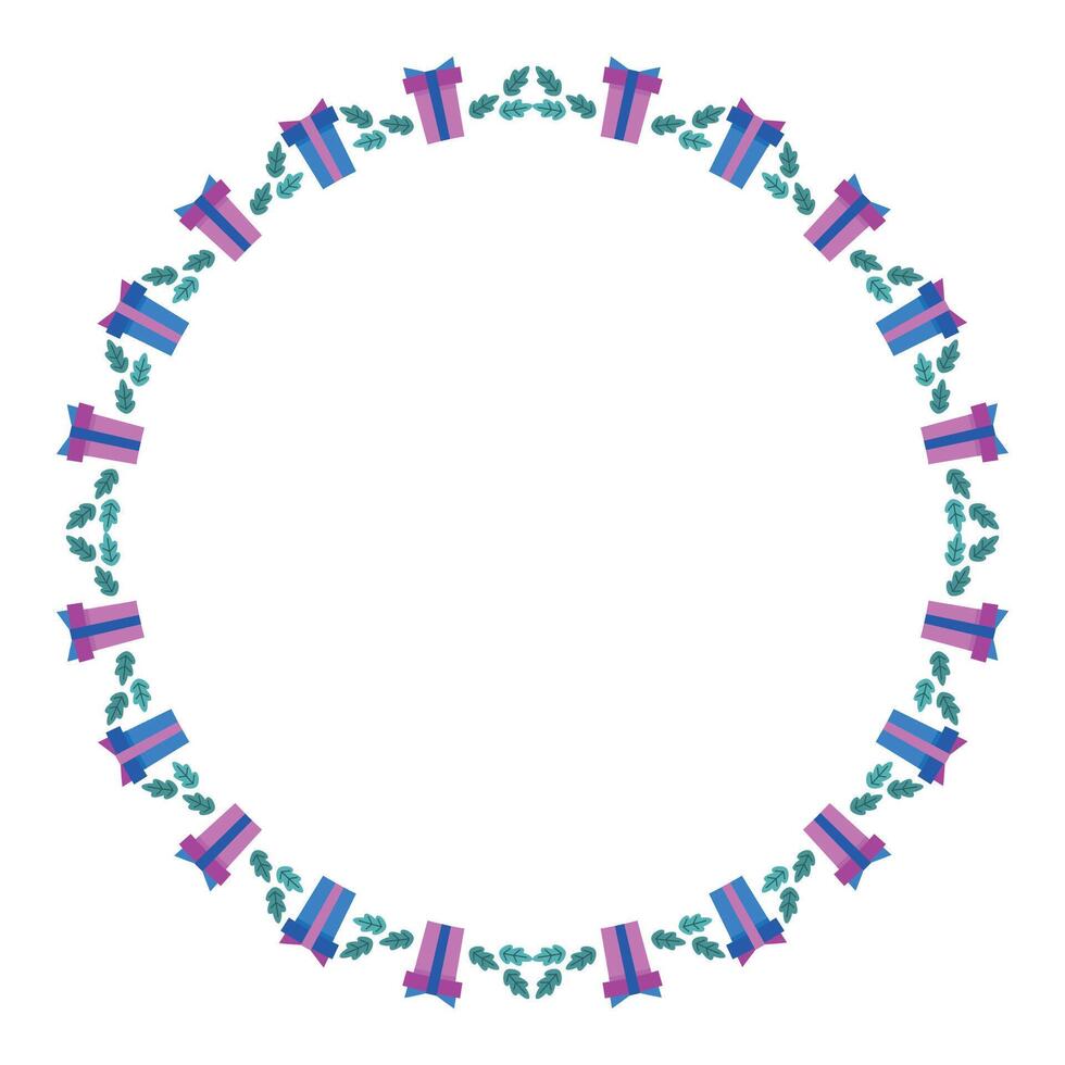 Frame template for christmas season celebration, christmas wreath concept vector