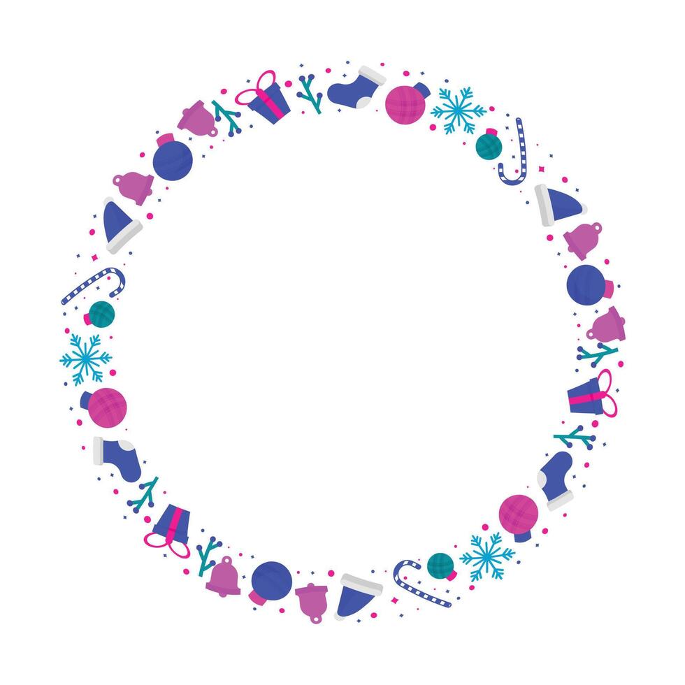 Frame template for christmas season celebration, christmas wreath concept vector