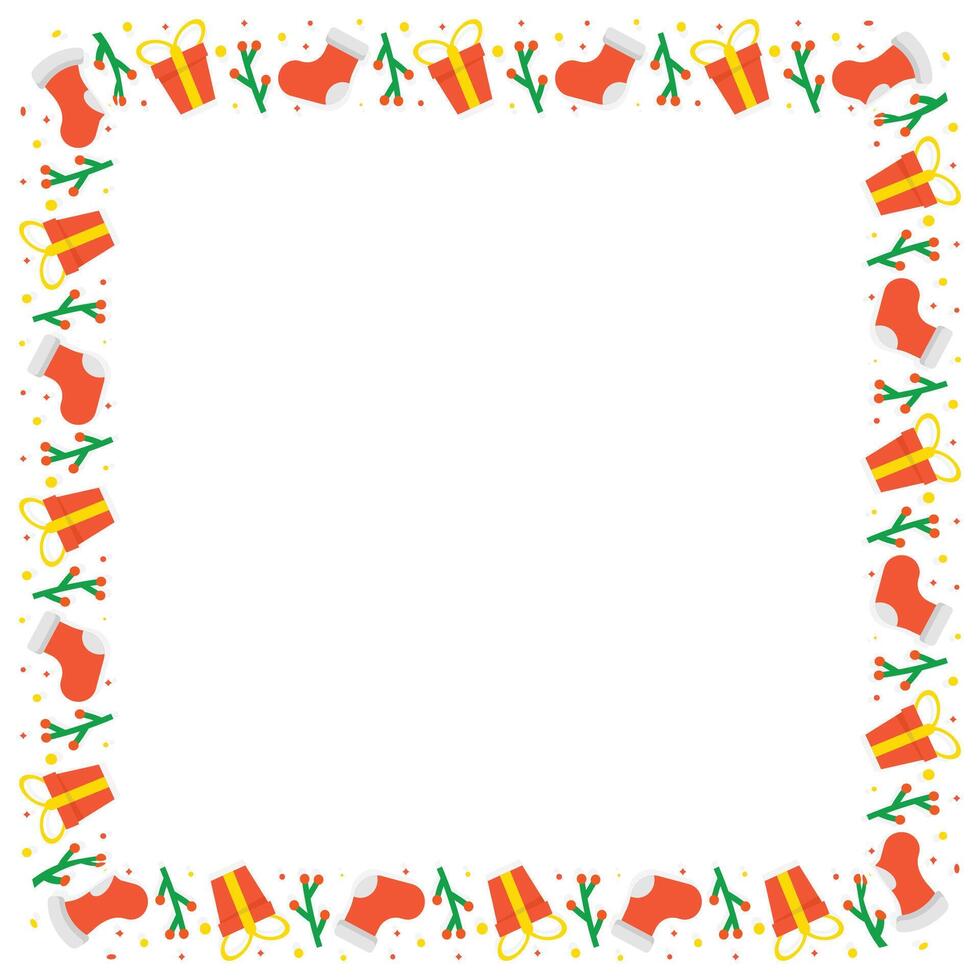 Frame template for christmas season celebration, christmas wreath concept vector