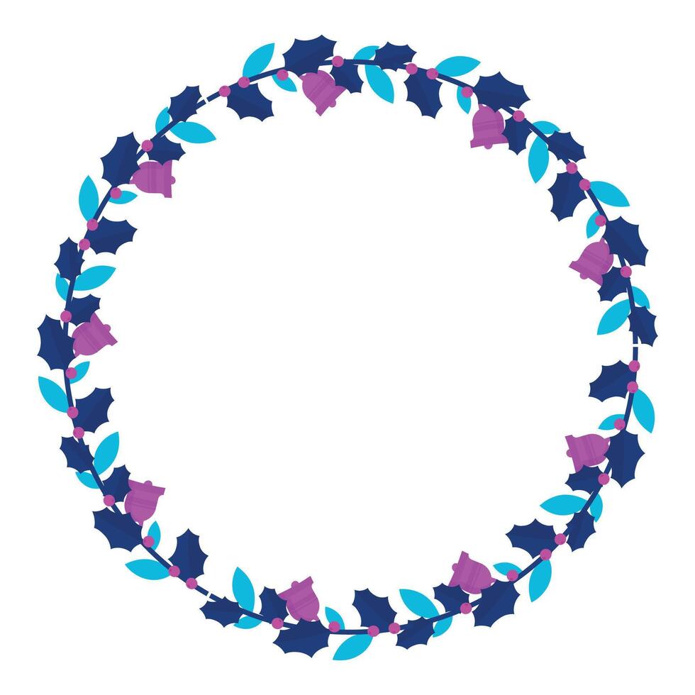Frame template for christmas season celebration, christmas wreath concept vector