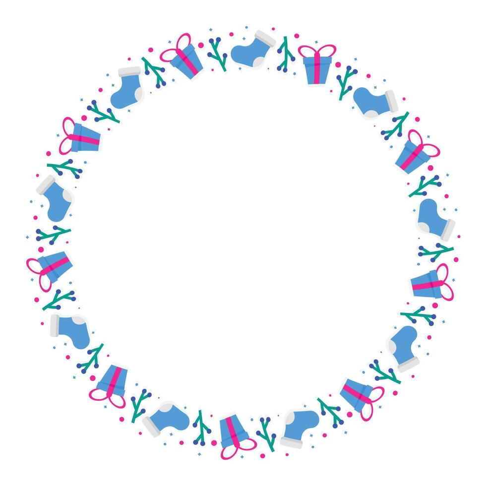 Frame template for christmas season celebration, christmas wreath concept vector