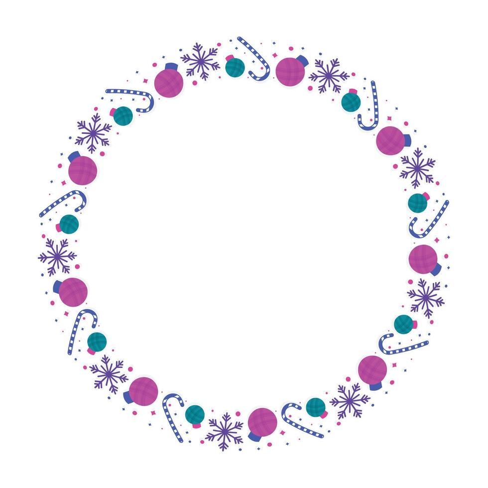 Frame template for christmas season celebration, christmas wreath concept vector