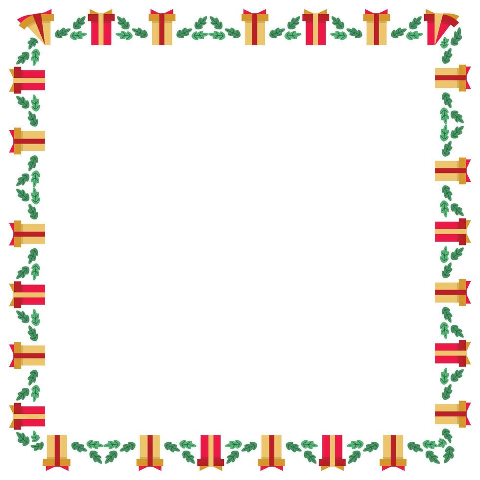 Frame template for christmas season celebration, christmas wreath concept vector