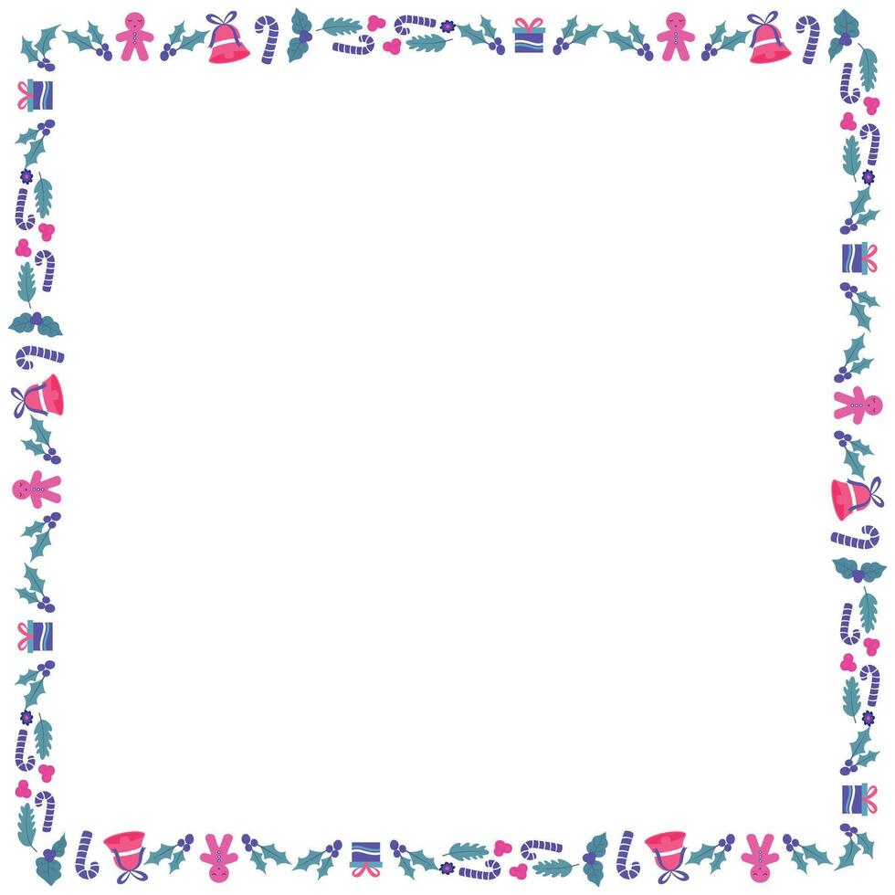 Frame template for christmas season celebration, christmas wreath concept vector