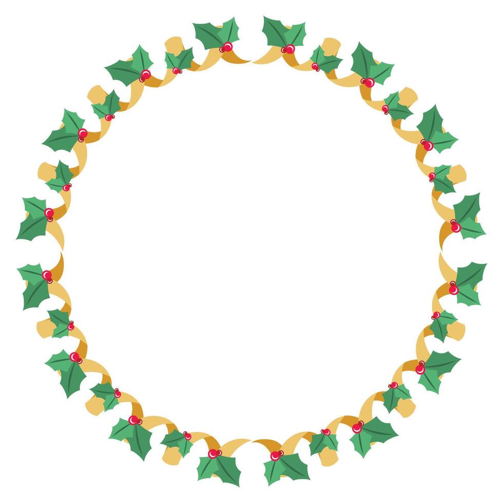 Frame template for christmas season celebration, christmas wreath concept vector