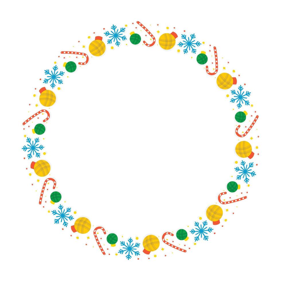 Frame template for christmas season celebration, christmas wreath concept vector