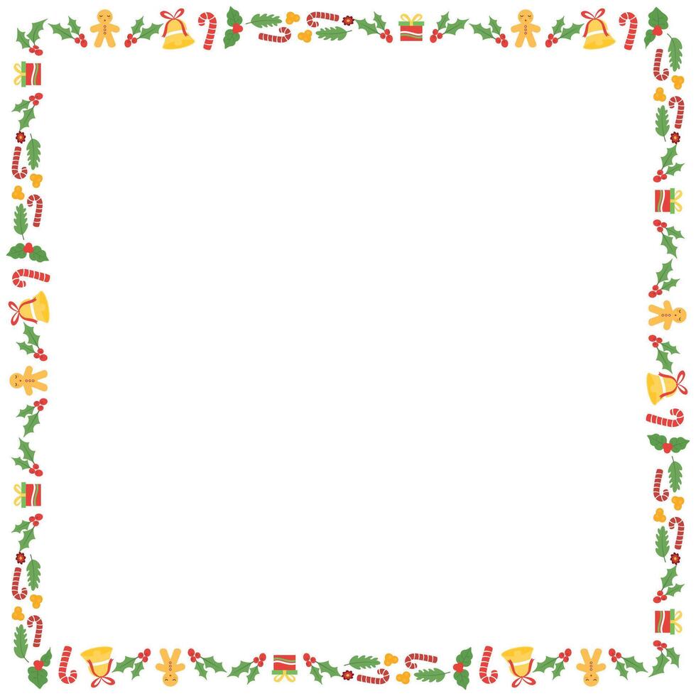 Frame template for christmas season celebration, christmas wreath concept vector