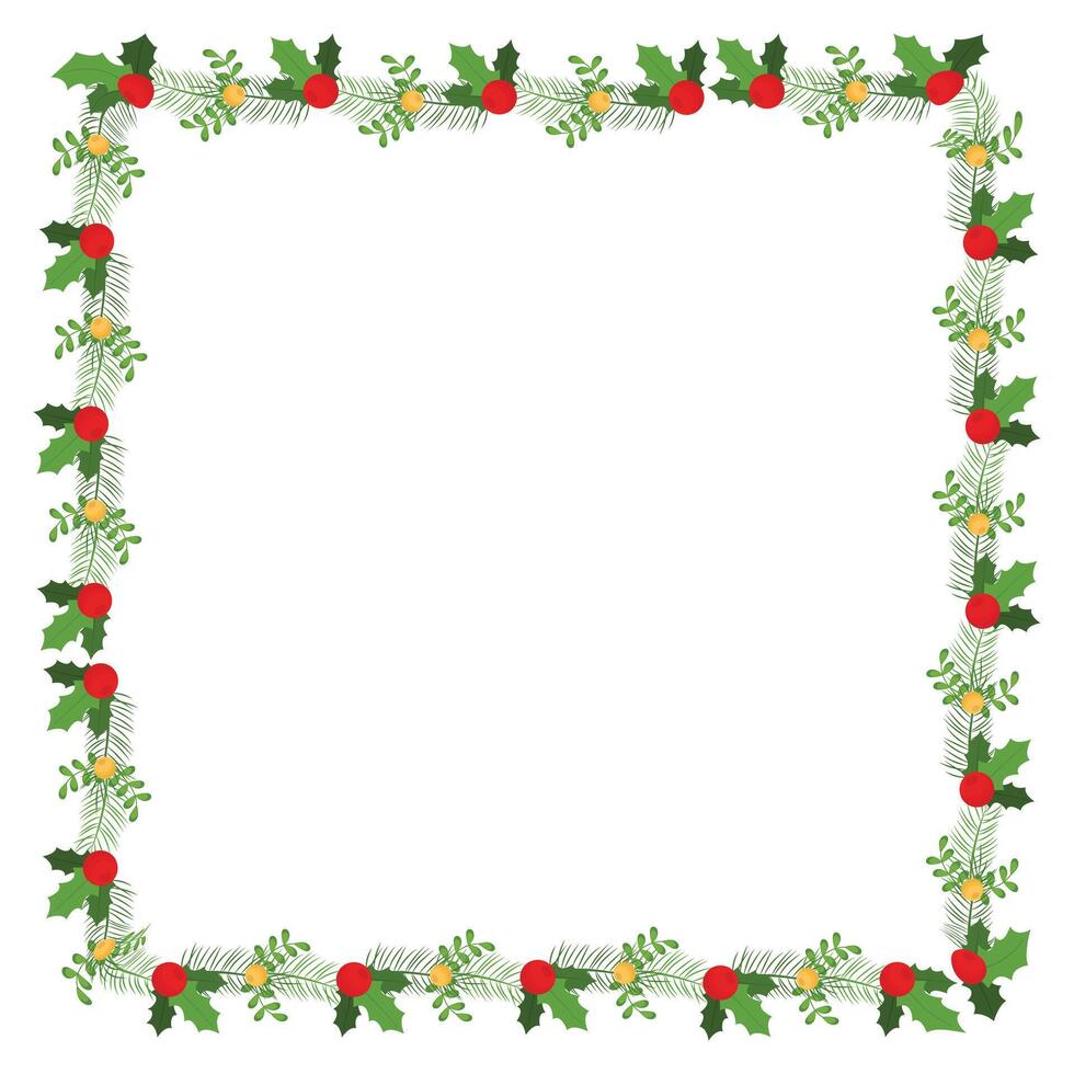 Frame template for christmas season celebration christmas wreath concept vector