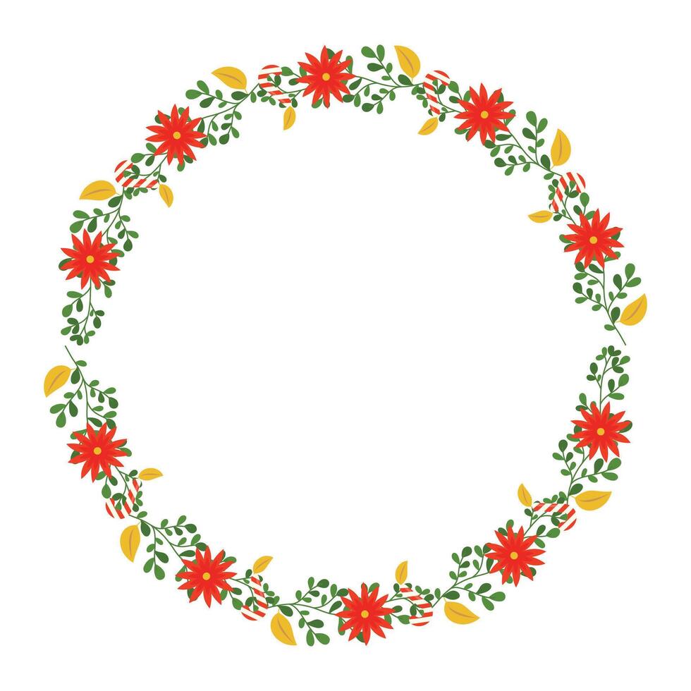 Frame template for christmas season celebration christmas wreath concept vector