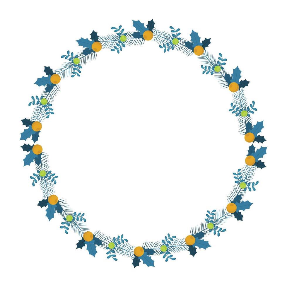 Frame template for christmas season celebration christmas wreath concept vector