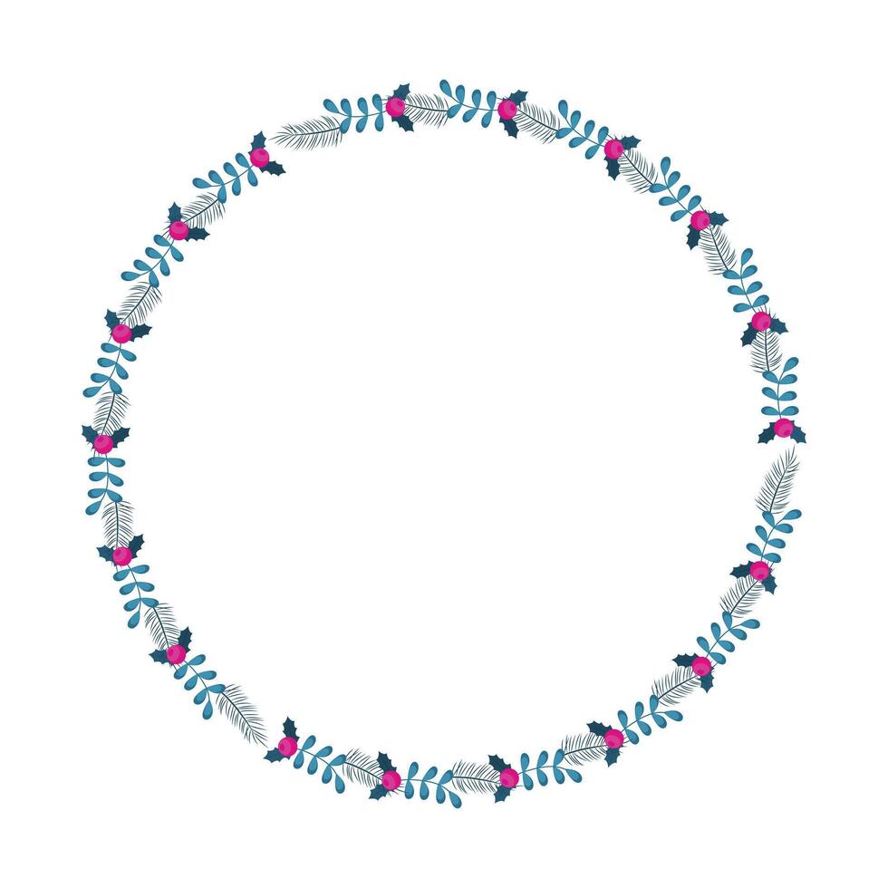 Frame template for christmas season celebration christmas wreath concept vector