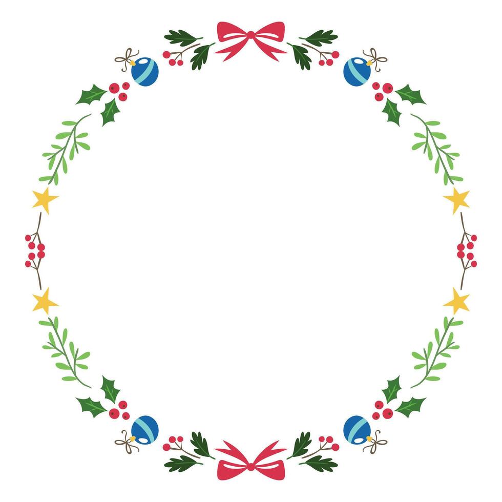 Frame template for christmas season celebration christmas wreath concept vector