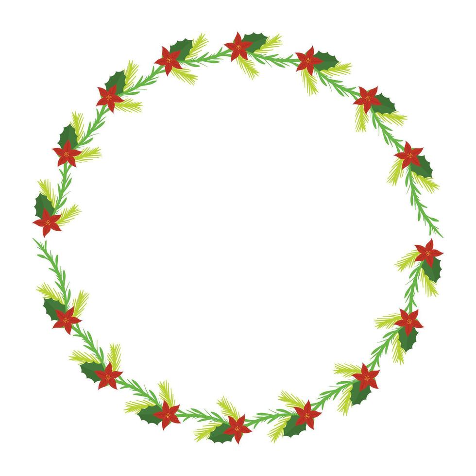 Frame template for christmas season celebration christmas wreath concept vector