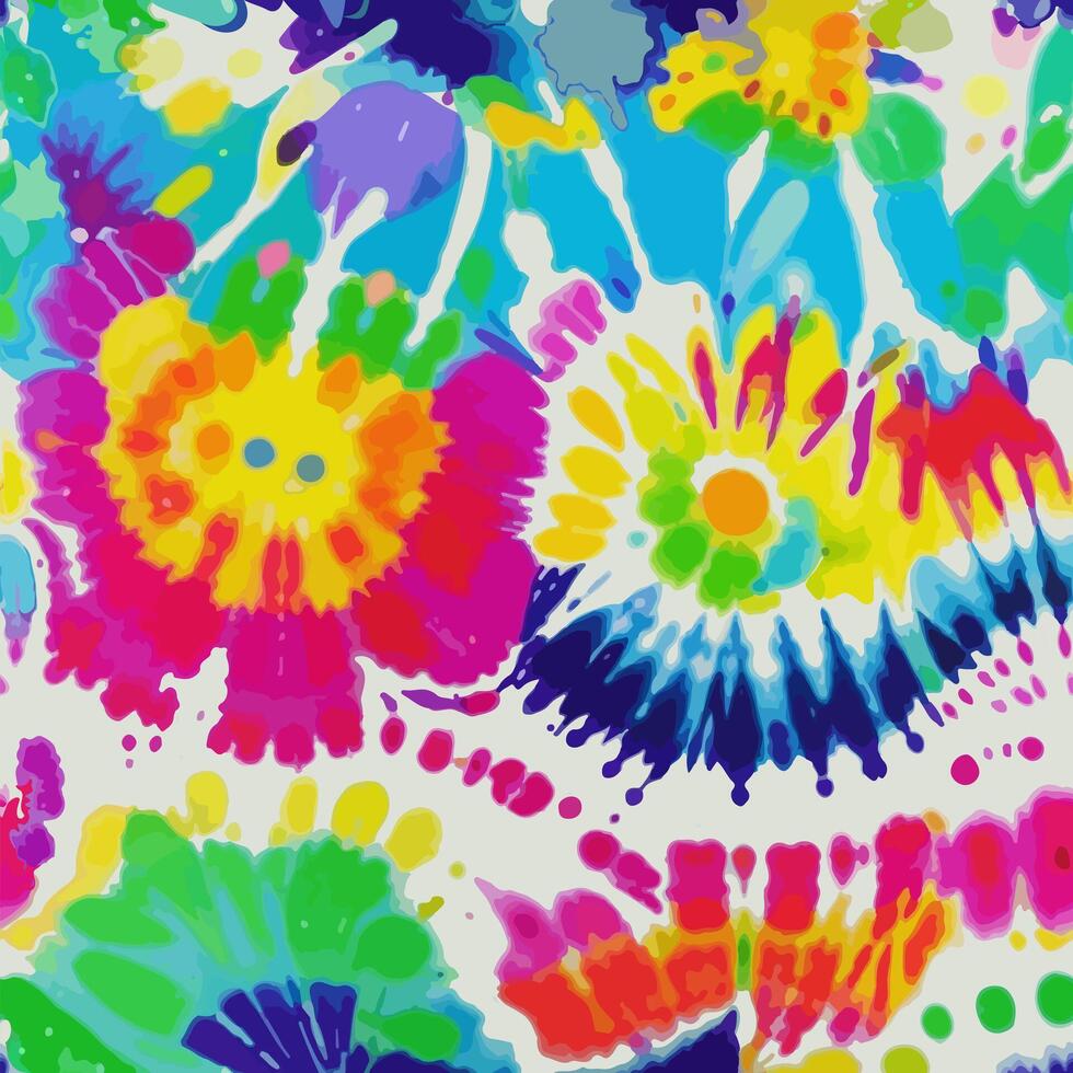 Bright tie dye seamless pattern vector