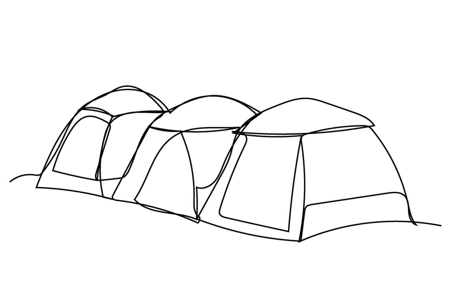 Sketch outline concept minimal travel camp picnic backpack drawing continuous line art. Camping hiking adventure concept hand drawn with white ioslated background. Abstract,illustration. vector