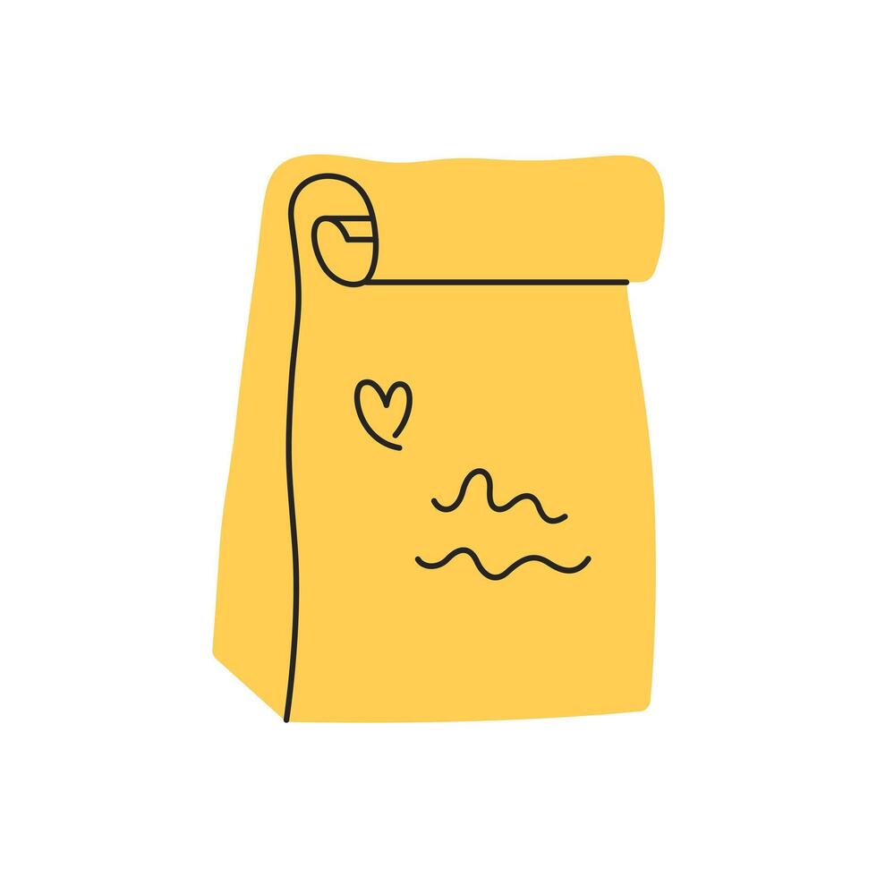 Paper container for lunch. School lunch box vector