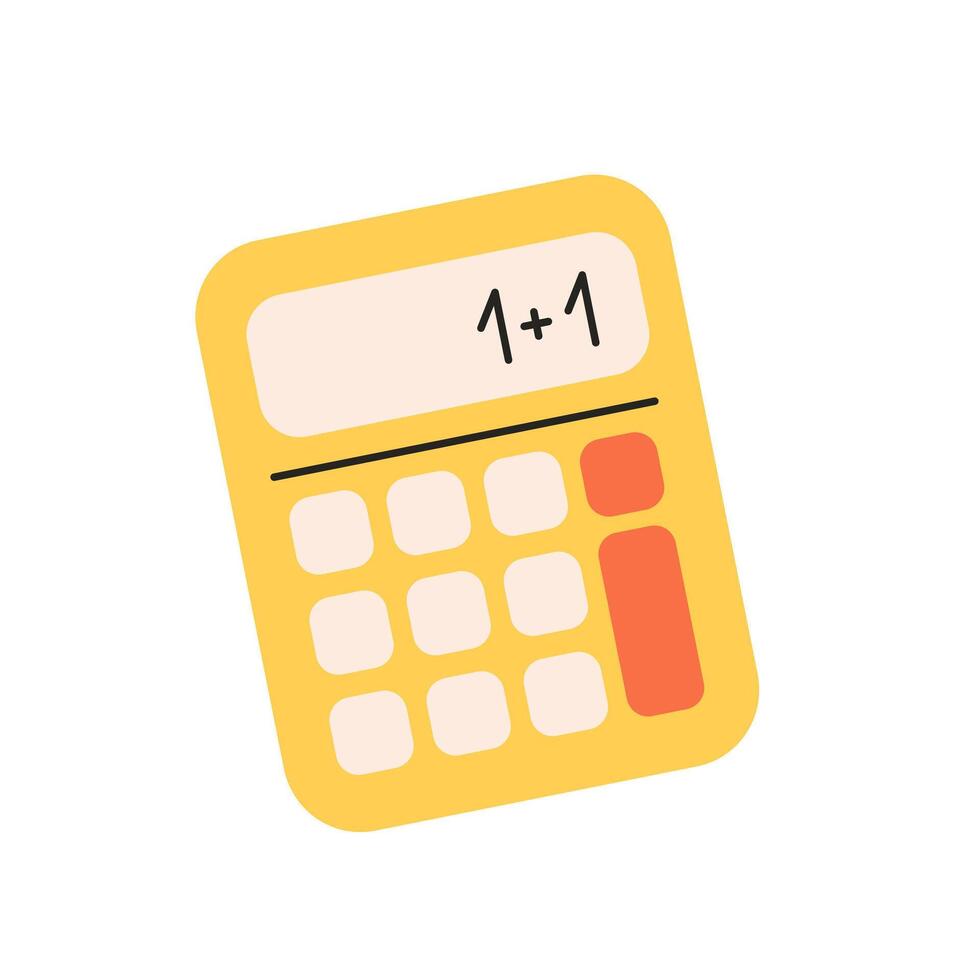 Calculator. Education tool, school supply. Accounting calculating finance, counting vector