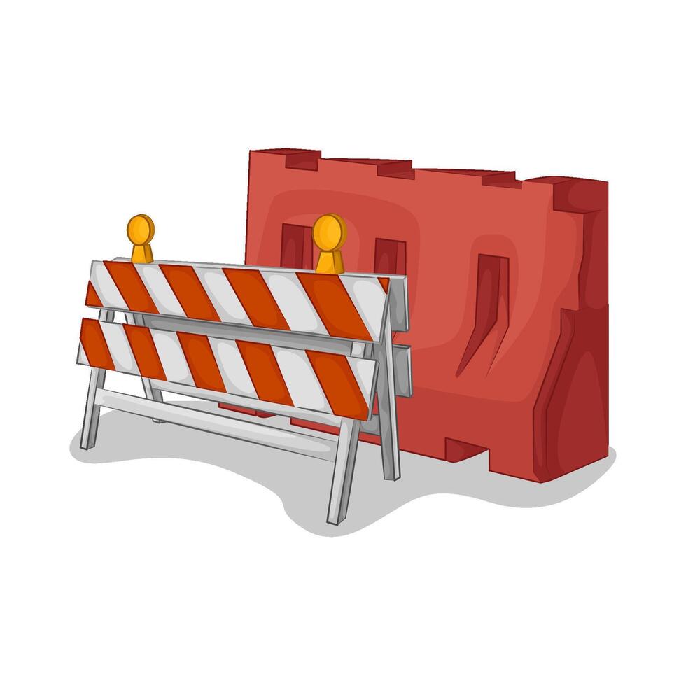 Illustration of road barrier vector