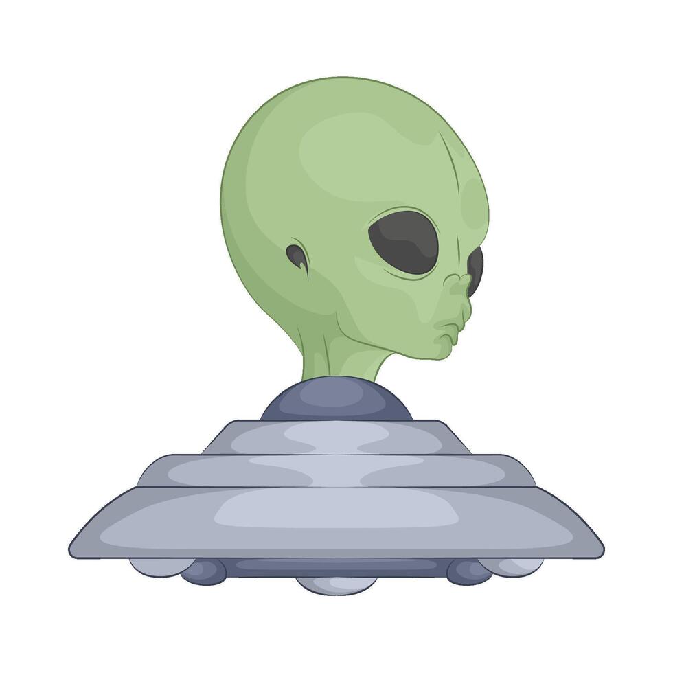 Illustration of alien and UFO vector