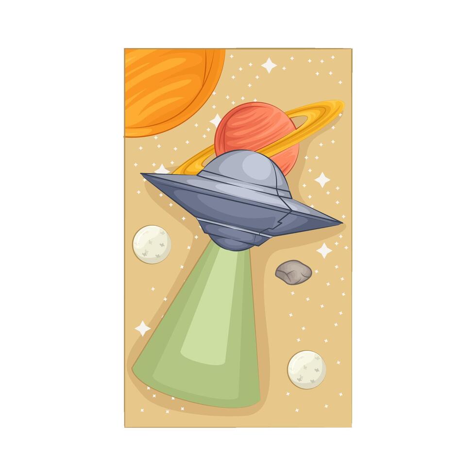 Illustration of UFO vector
