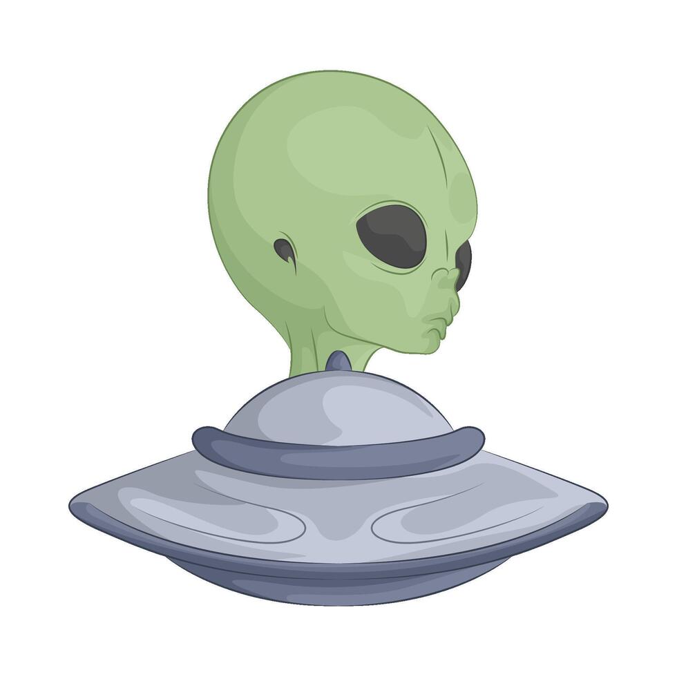 Illustration of alien and UFO vector