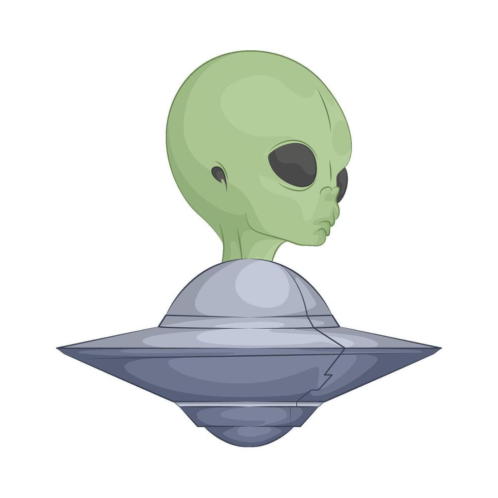 Illustration of alien and UFO vector