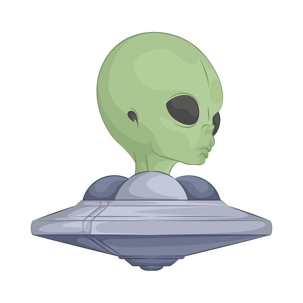 Illustration of alien and UFO vector