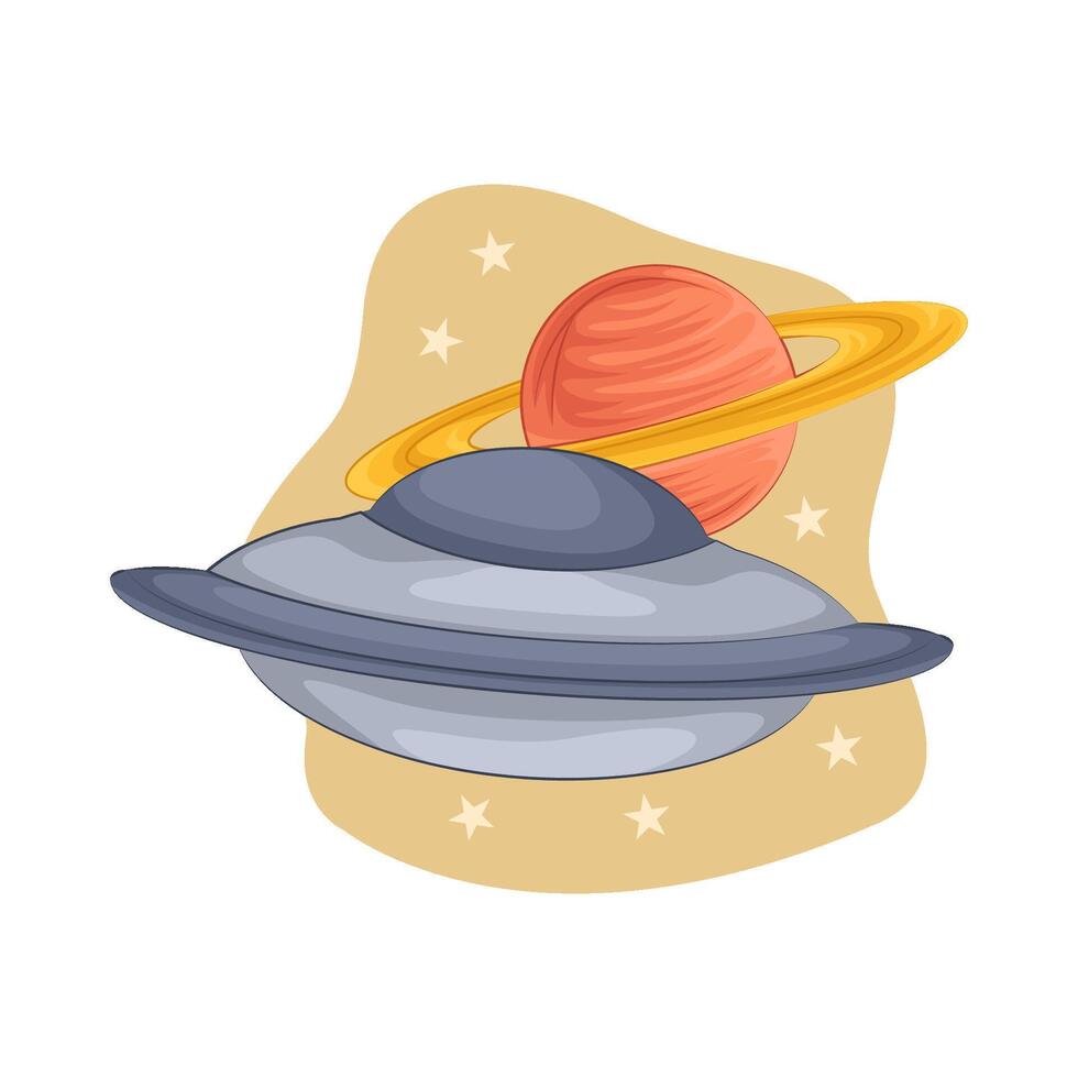 Illustration of UFO vector