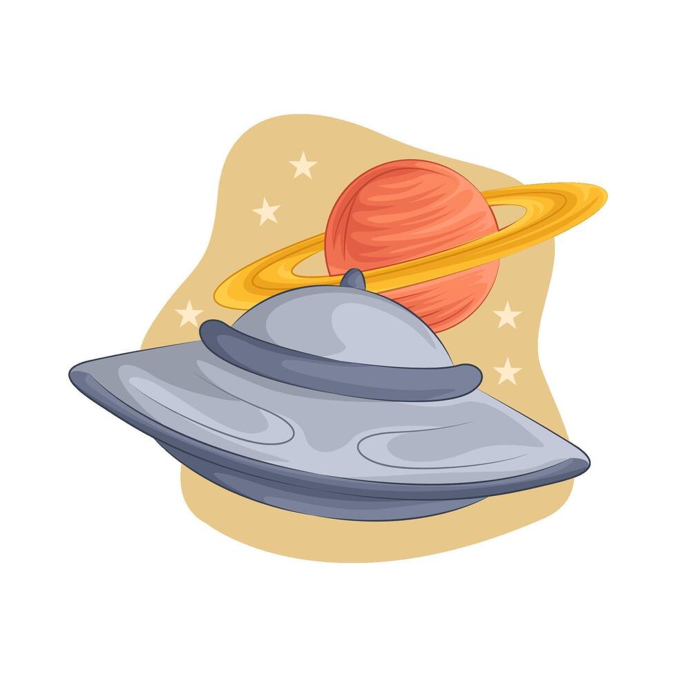 Illustration of UFO vector